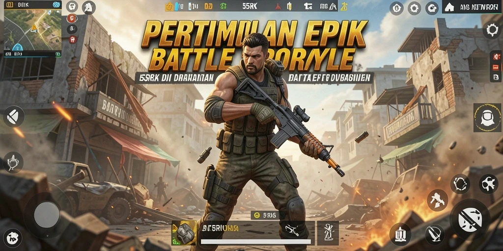 Screenshot menampilkan aksi seru di battlefield 55RK.
