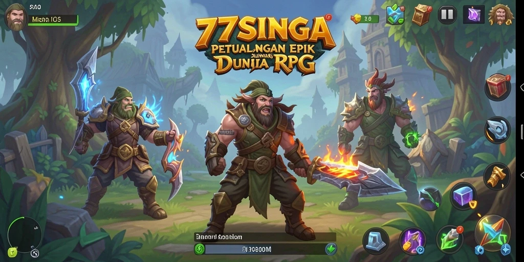 Tangkapan layar 77SINGA menampilkan aksi seru dalam gameplay RPG.