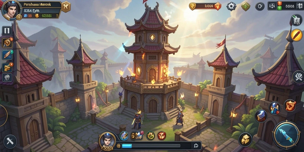 Gambaran permainan Tower Defense yang mendebarkan di 8364.