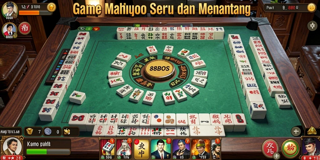 Screenshot 88BOS menampilkan keseruan permainan Mahjong yang intens.