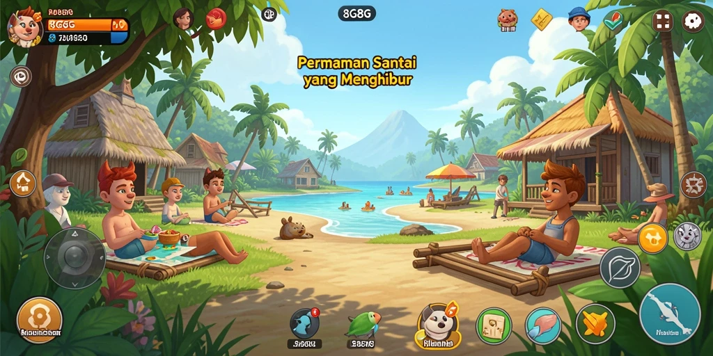 Screenshot gameplay 8G8G yang penuh warna dan menarik.