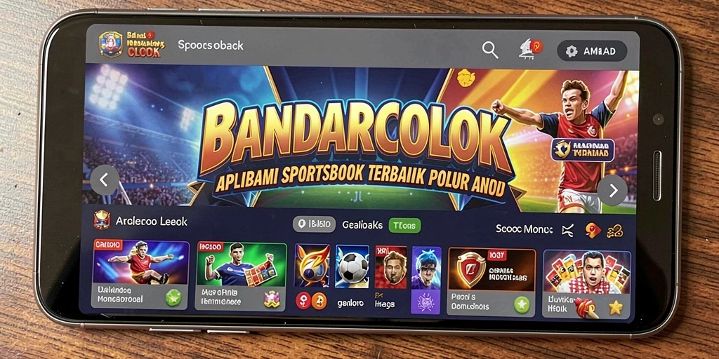 Tampilan utama BANDARCOLOK dengan grafik menarik dan opsi taruhan olahraga.