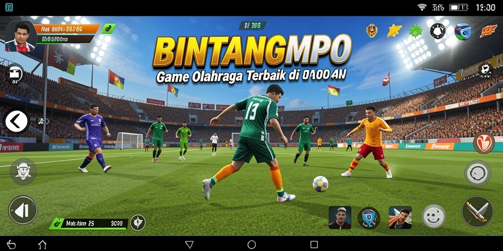 Tampilan gameplay seru dari BINTANGMPO yang menampilkan aksi olahraga.