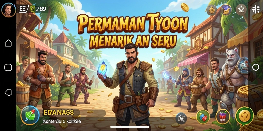 Tangkapan layar gameplay EE789 yang menampilkan strategi bisnis yang menarik.
