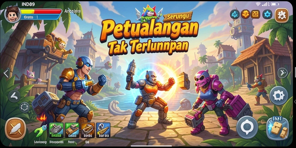 Tampilan gameplay seru IND89 dengan tantangan arcade yang menarik.