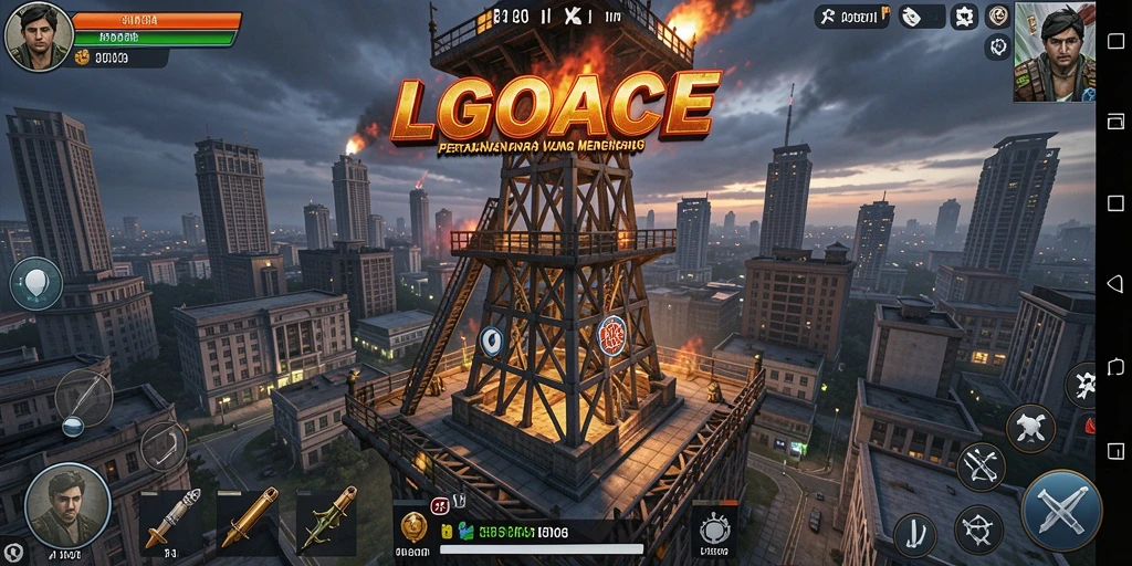 Tampilan menara strategis dalam gameplay Tower Defense LGOACE.