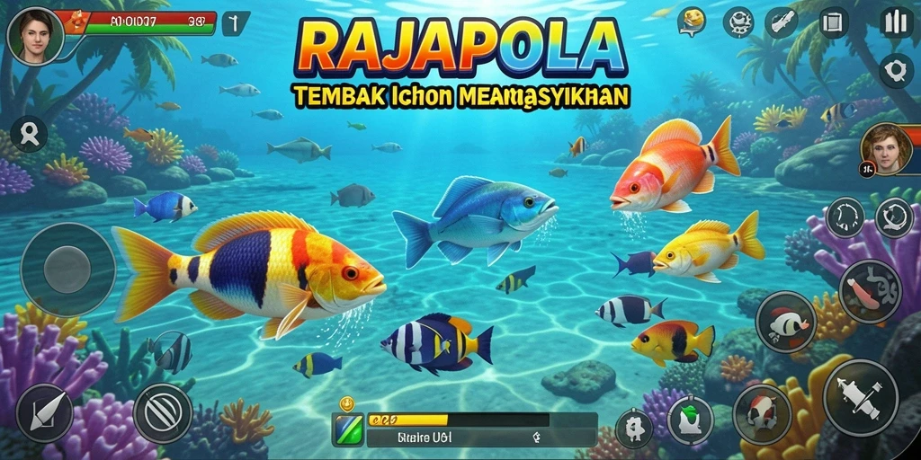 Tampilan screenshot RAJAPOLA menampilkan gameplay Tembak Ikan yang mendebarkan.