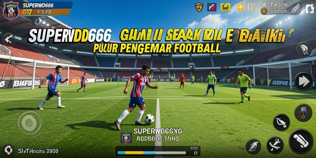 Tampilan gameplay menegangkan dalam SUPERWD666, aksi sepak bola seru dan realistis.